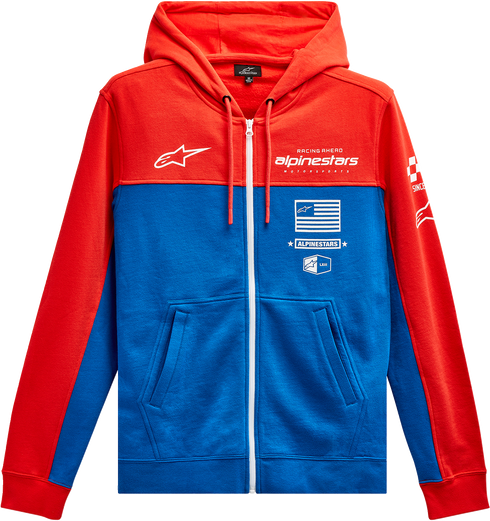 ALPINESTARS ALPINESTARS H Block Hoodie - Warm Red/Bright Blue - 2XL 12135107031712X - 3050-6463