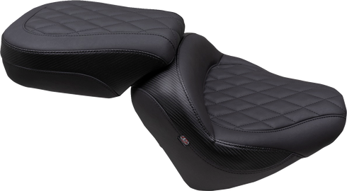 MUSTANG Solo Touring Seat - w/o Driver Backrest - Black - Diamond Stitch - Chief '22-'23 88203