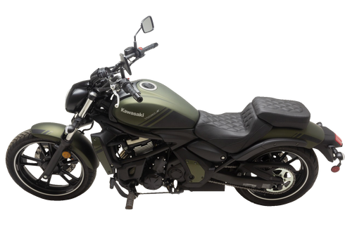 MUSTANG Squareback/Fastback Solo Seat - Black - Diamond Stitch - Vulcan S '15-'23 76430