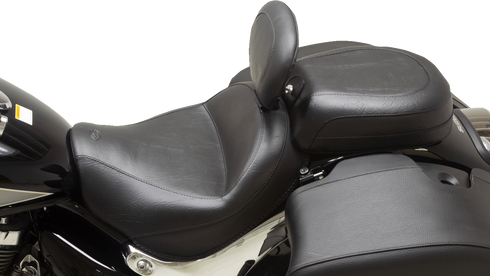 MUSTANG Wide Touring Solo Seat - Black - Plain - with Driver Backrest - C90T '15-'19 89206