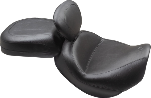 MUSTANG Wide Touring Solo Seat - Black - Plain - with Driver Backrest - C90T '15-'19 89206
