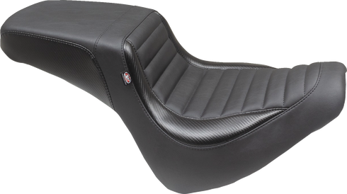 MUSTANG Squareback Seat - Black - Tuck-n-Roll - Fat Bob '18-'23 76005
