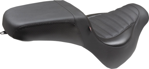 MUSTANG Squareback Seat - Black - Tuck-n-Roll - Fat Bob '18-'23 76005