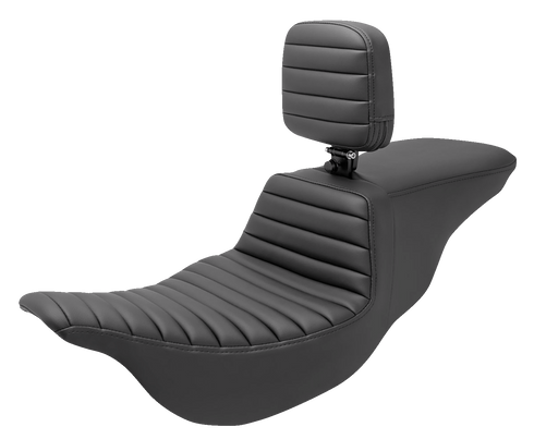 SADDLEMEN Tour Step-Up Seat - Rider Backrest - Tuck-n-Roll - FL '08-'24 808-07B-191BR