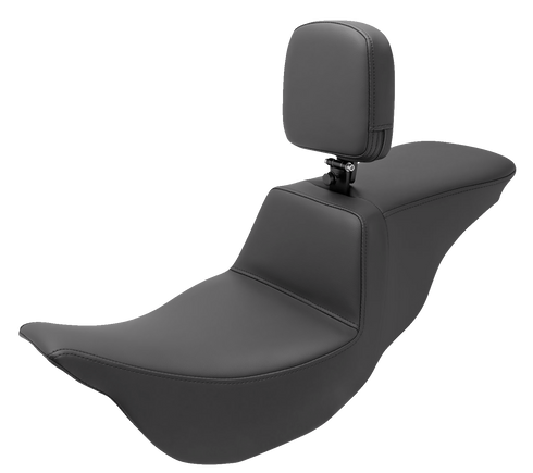 SADDLEMEN Tour Step-Up Seat - Rider Backrest - Plain - FL '08-'24 808-07B-194BR
