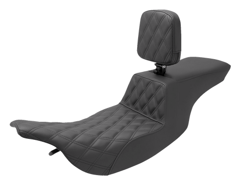 SADDLEMEN Tour Step-Up Seat - Rider Backrest - Front Lattice Stitch - FL '97-'07 897-07-192BR