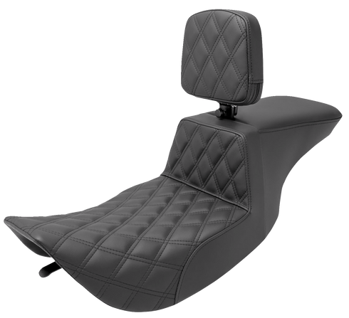 SADDLEMEN Tour Step-Up Seat - Rider Backrest - Front Lattice Stitch - FLHR/FLHX '97-'07 897-06-192BR