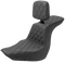SADDLEMEN Tour Step-Up Seat - Rider Backrest - Full Latice Stitch - FLSB/FXLR '18-'24 818-29-195BR