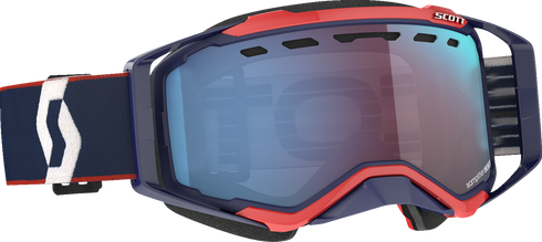 SCOTT Prospect Snow Cross Goggle - Blue/Red - Dual Pane - Enhancer Blue Chrome Lens 272846-6667347