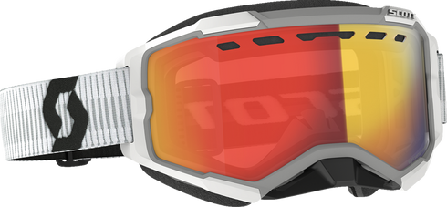 SCOTT Fury LS Snow Cross Goggle - Light Sensitive - White - Red Chrome Lens 278604-0002341