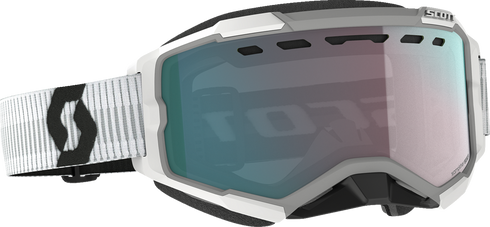 SCOTT Fury Snow Cross Goggle - White - Enhancer Aqua Chrome Lens 278605-0002351