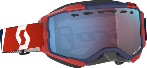 SCOTT Fury Snow Cross Goggle - Red/Blue - Enhancer Blue Chrome Lens 278605-1228347