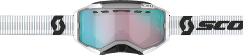 SCOTT Fury Snow Cross Goggle - White - Enhancer Aqua Chrome Lens 278605-0002351