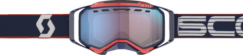 SCOTT Prospect Snow Cross Goggle - Blue/Red - Dual Pane - Enhancer Blue Chrome Lens 272846-6667347