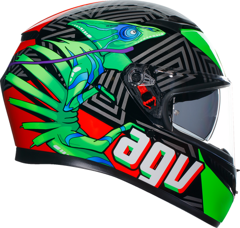 AGV K3 Helmet - Kamaleon - Black/Red/Green - Small 2118381004013S