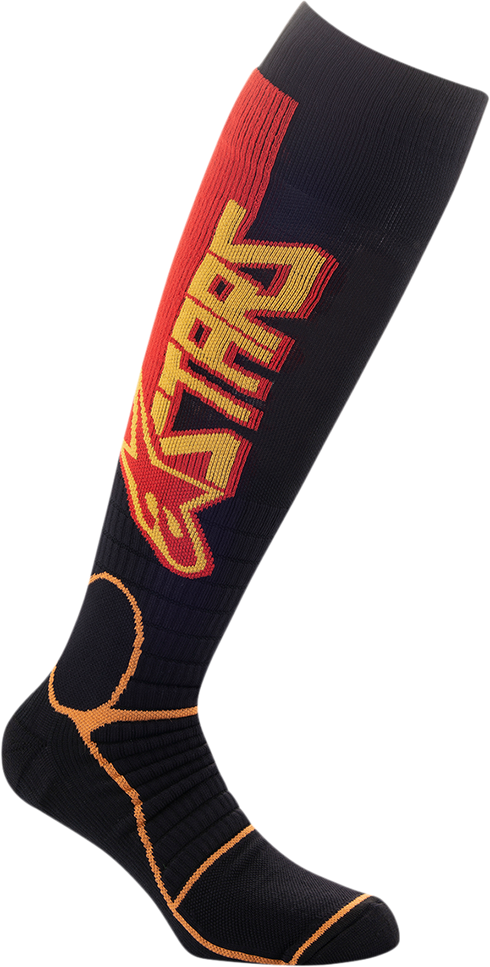 ALPINESTARS MX Pro Socks - Black/Yellow/Orange - Large 4701520-1540-L