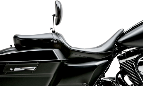 LE PERA Maverick Seat - with Backrest - Smooth - Black - FL '08-'23 LK-957BRS