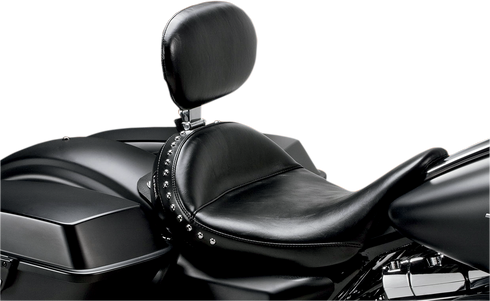 LE PERA Monterey Solo Seat - With Driver Backrest - Smooth - Black - FL '08-'23 LK-697BR