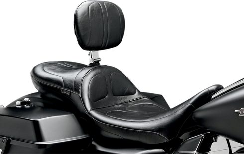 LE PERA Maverick Daddy Long Legs Seat - With Backrest - Black - Stitched - FL '08-'23 LK-957DLBR