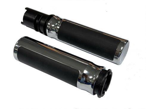 V-Twin Throttle By Wire Grip Set Chrome - 28-0018