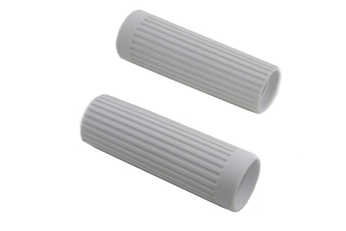 V-Twin Replica Rib Style White Grip Set - 28-0119