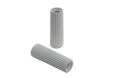 V-Twin Replica Rib Style White Grip Set - 28-0119