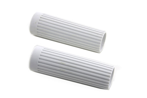 V-Twin Replica Rib Style White Grip Set - 28-0119