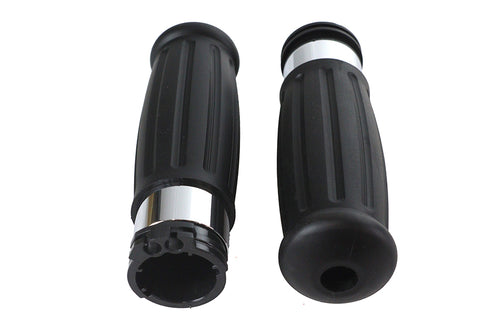 V-Twin Black Grip Set 1909 Style - 28-0148