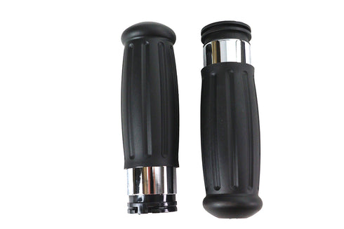 V-Twin Black Grip Set 1909 Style - 28-0148