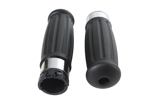 V-Twin Black Grip Set 1909 Style - 28-0149