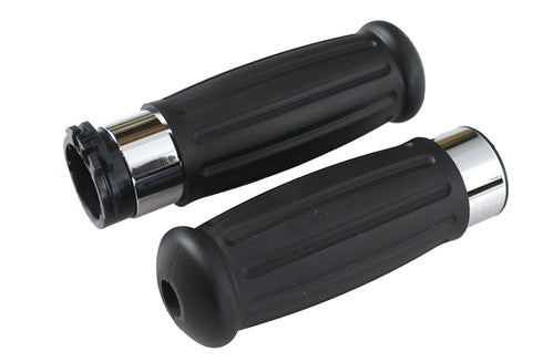 V-Twin Black Grip Set 1909 Style - 28-0149