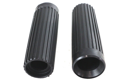 V-Twin Replica Rib Style Grip Set Black - 28-0156
