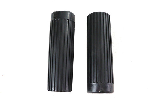 V-Twin Replica Rib Style Grip Set Black - 28-0156