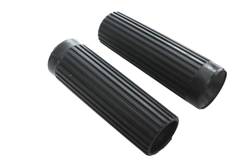 V-Twin Replica Rib Style Grip Set Black - 28-0156