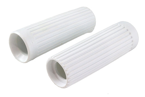 V-Twin Replica Rib Style Grip Set White - 28-0166
