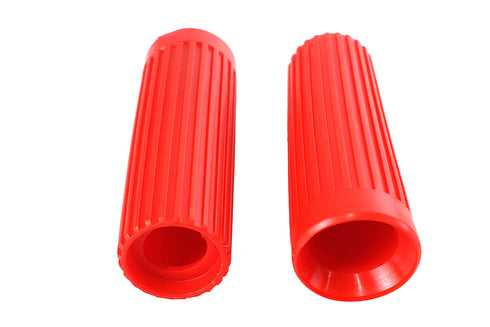 V-Twin Replica Rib Style Grip Set Red - 28-0167