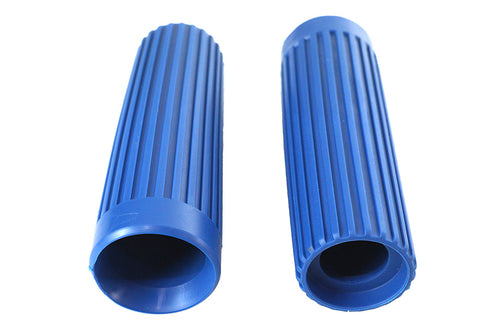 V-Twin Replica Rib Style Grip Set Blue - 28-0168