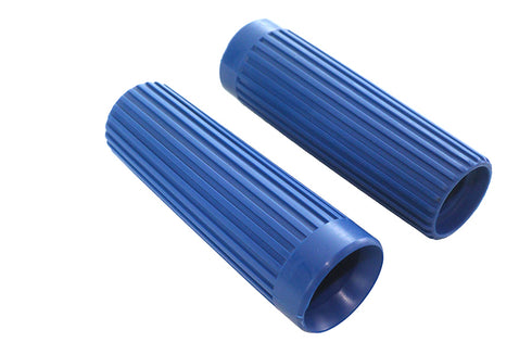 V-Twin Replica Rib Style Grip Set Blue - 28-0168