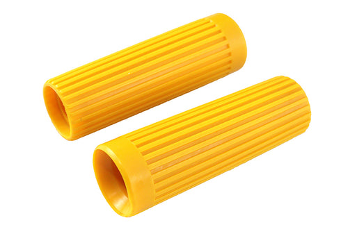 V-Twin Replica Rib Style Grip Set Yellow - 28-0169