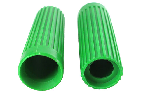 V-Twin Replica Rib Style Grip Set Green - 28-0170