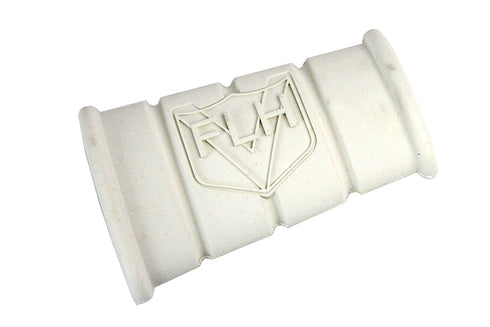 V-Twin White Rubber Kick Starter Pedal With FLH Logo - 28-0382