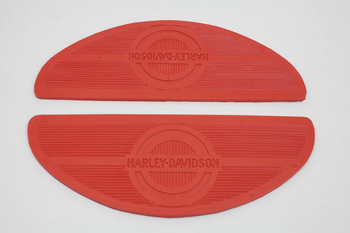 V-Twin Red Oval Footbaord Set - 28-0406