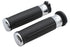 V-Twin Black Grip Set with Chrome End Caps - 28-0456