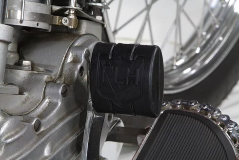 V-Twin Black Rubber Brake Pedal Pad With FLH Logo - 28-0457