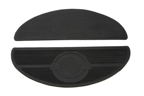 V-Twin Half Moon Footboard Mat with Bullseye Design - 28-0459