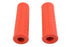 V-Twin Replica Waffle Handlebar Grip Set with Plug Hole Orange - 28-0489