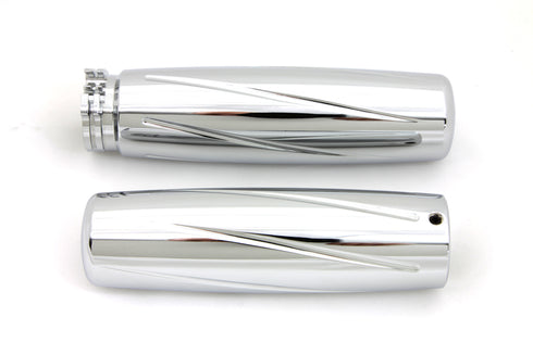 V-Twin Billet Spiral Style Grip Set - 28-0579
