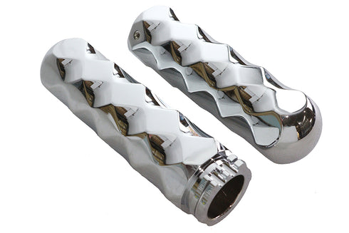 V-Twin Billet Faceted Style Grip Set - 28-0586