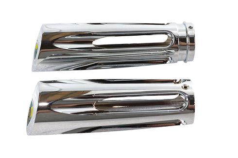 V-Twin Chrome Billet Slasher Style Grip Set - 28-0664