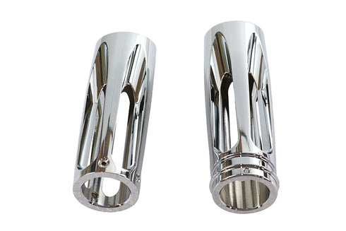 V-Twin Chrome Billet Slasher Style Grip Set - 28-0664